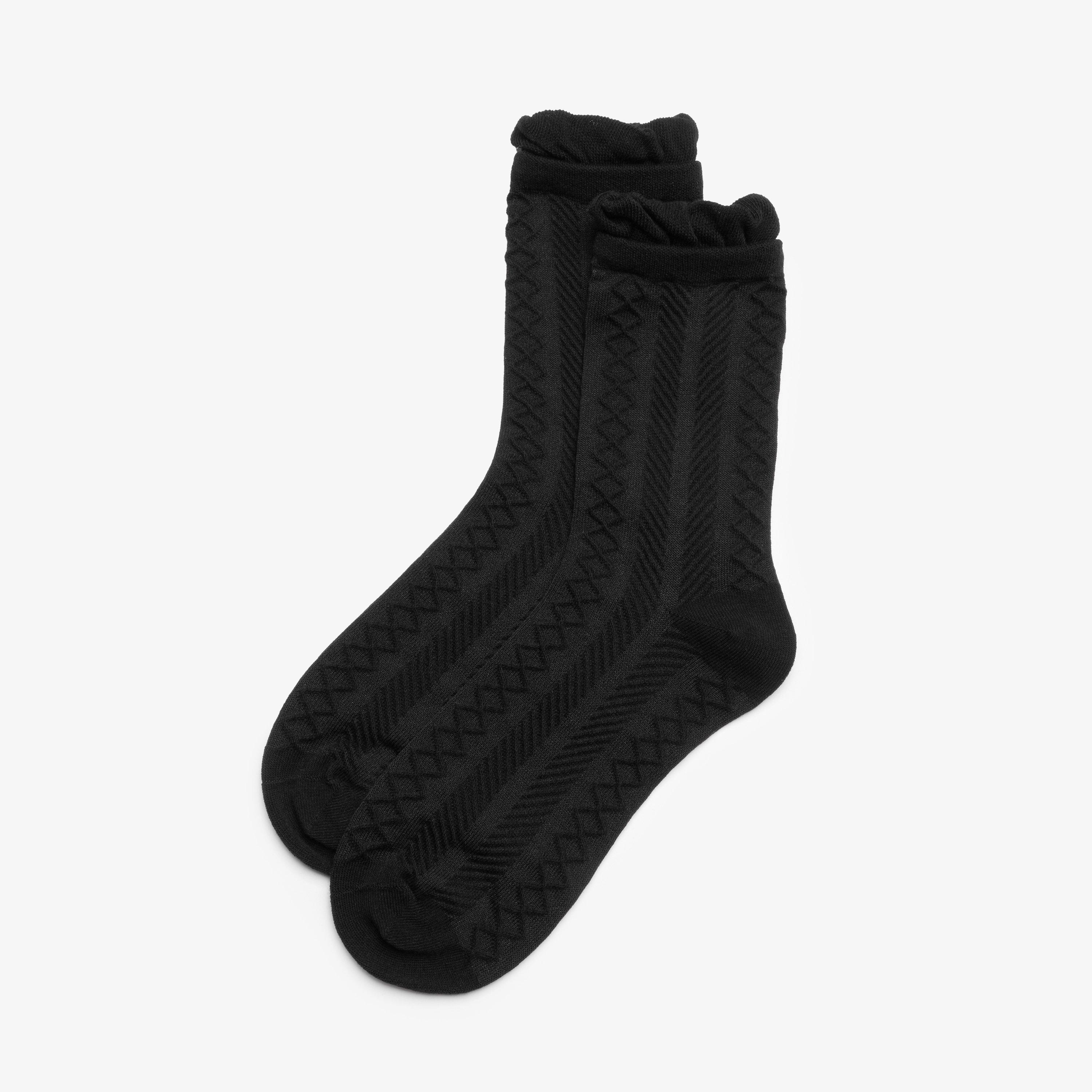 Ruffle Crew Sock Black