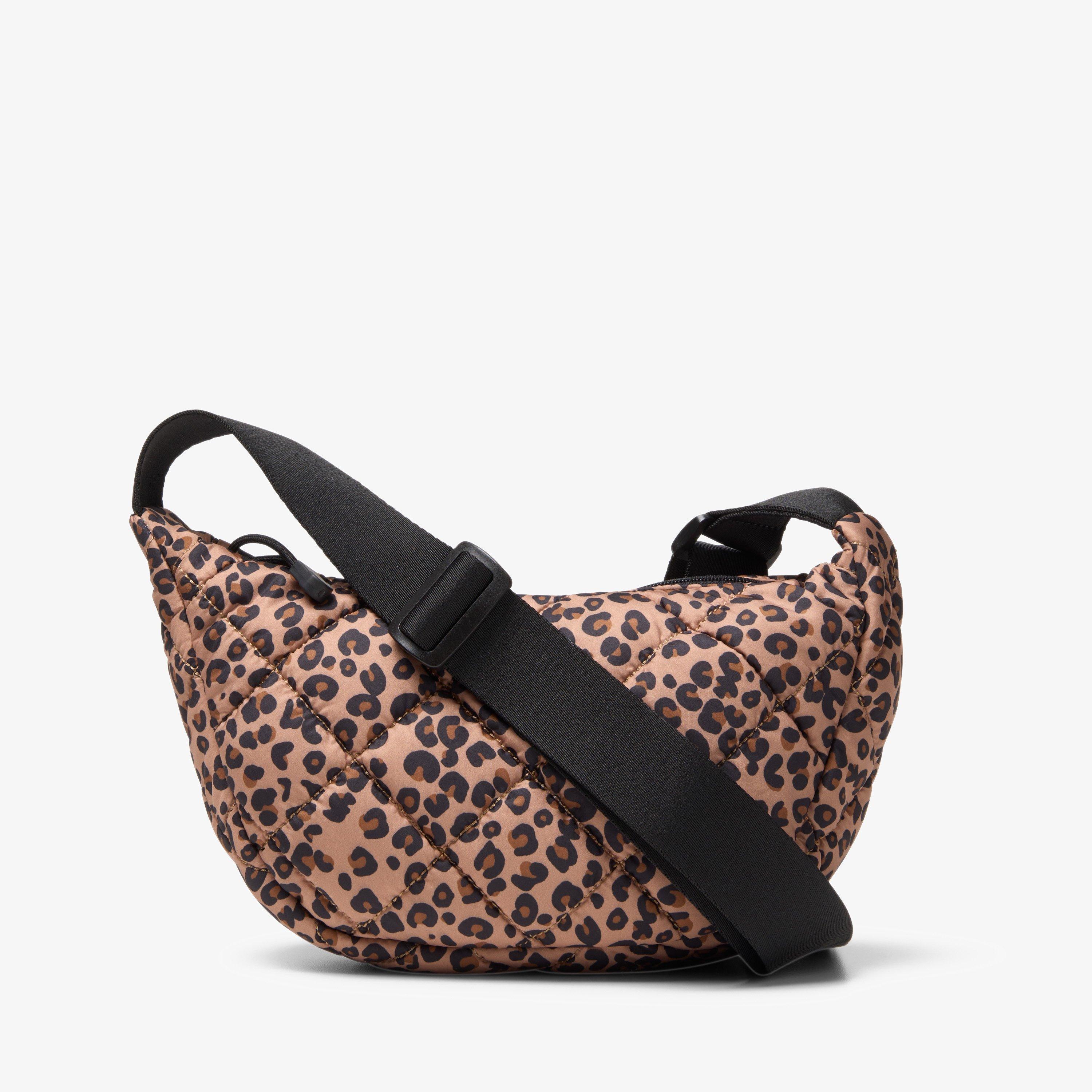 Quilted Trail Strap Crossbody Bag Leopard Print