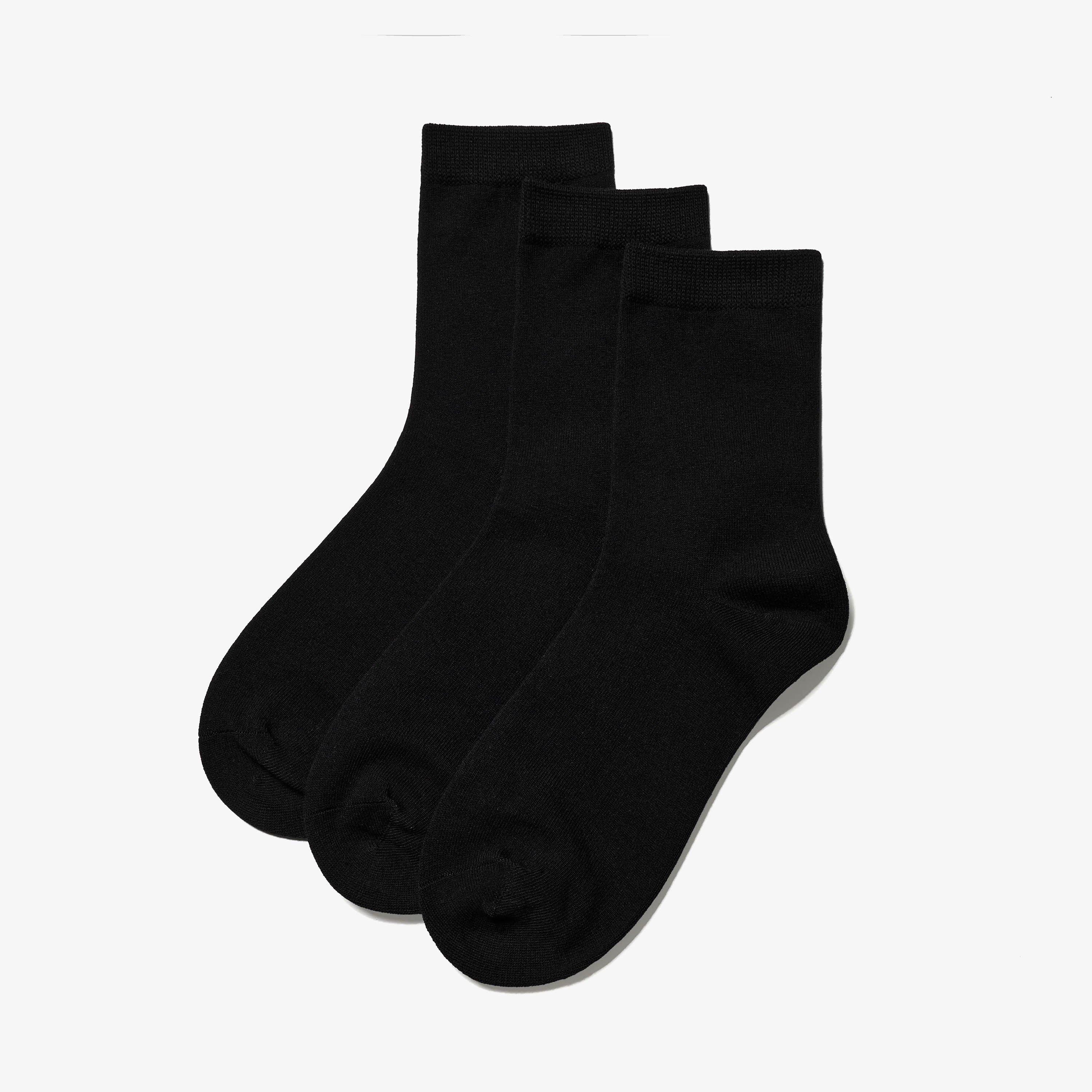 3 Pack Crew Sock Black